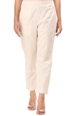 IndiBloom Women’s Cream Cotton Semi Patiala Salwar – Free Size Daily Wear