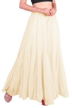 Velmora Women’s Beige Georgette Sharara Palazzo – Flared Party Wear