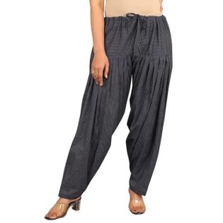 Zymp Women’s Grey Printed Cotton Patiala Salwar – Semi Patiala Comfort Wear