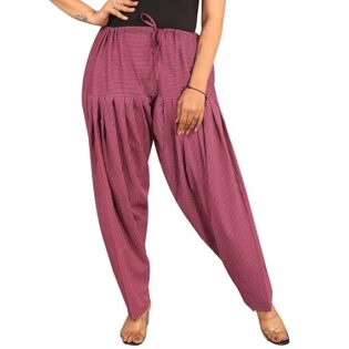 Zymp Women’s Maroon Printed Cotton Patiala Salwar – Semi Patiala Casual Wear