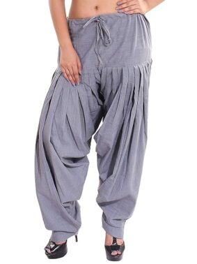 Mynara Styles Women’s Grey Cotton Semi Patiala Salwar – Comfortable Casual Wear