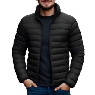 Ben Martin Men's Nylon Biker Casual Hoody Jacket Black
