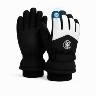 Touch Screen Unisex Woolen Gloves Outdoor Activities - Black