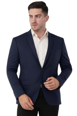 SaintX Men's Formal Blazer | Fully Lined | Slim Fit | Professional Jacket | Premium Business Formal Suit | Office | Wedding | All Purpose Navy