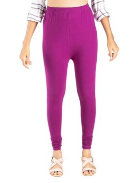 IndiBloom Women’s Stretchable Churidar Leggings – Slim Fit, Cotton Blend, Daily Ethnic Wear Purpple