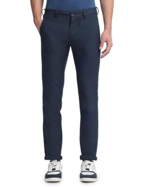 Velmora Men’s Navy Blue Slim Fit Trousers – Smart Casual Wear