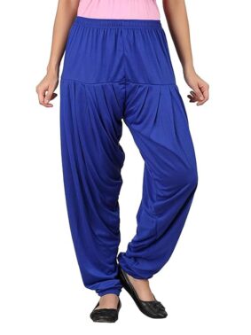 LuxeAura Women’s Blue Viscose Dhoti Salwar – Mid Rise, Comfortable Ethnic Wear
