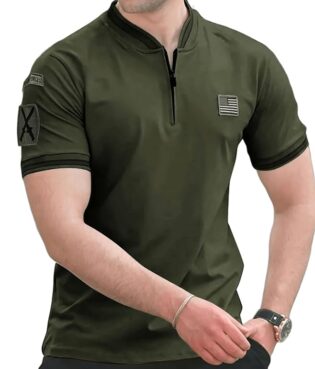 UrbanDrip Men’s Olive Green Oversized Poly Cotton Textured T-Shirt – Streetwear Casual Style