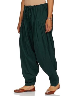 AureliaX Women’s Green Cotton Semi Patiala Salwar – Free Size Casual Wear