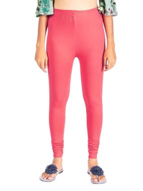 IndiBloom Women’s Stretchable Churidar Leggings – Slim Fit, Cotton Blend, Daily Ethnic Wear Pink