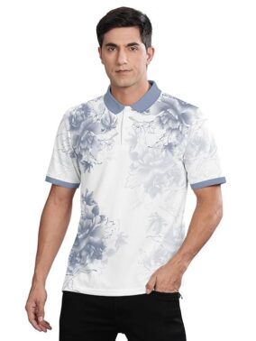 UrbanDrip Men’s Multicolor Striped Polo T-Shirt – Trendy Casual Wear