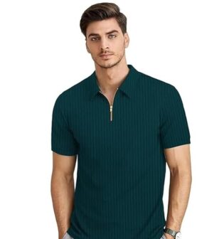 UrbanDrip Men’s Green Oversized Dotted T-Shirt – Streetwear Casual Look