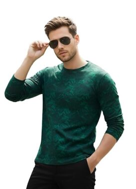 UrbanDrip Men’s Green Printed Cotton T-Shirt – Casual Streetwear