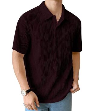 FlexWear Men’s Maroon Sports Training T-Shirt – Active Fit Workout Wear