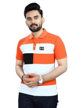 UrbanDrip Men’s Orange Polycotton T-Shirt – Regular Fit Casual Wear