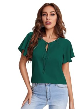 ZyraFit Women’s V-Neck Short Sleeve Top – Smart Casual Daily Wear