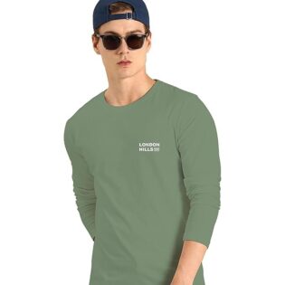 Zoo Men’s Green Printed Full Sleeve T-Shirt – Regular Fit Casual Wear