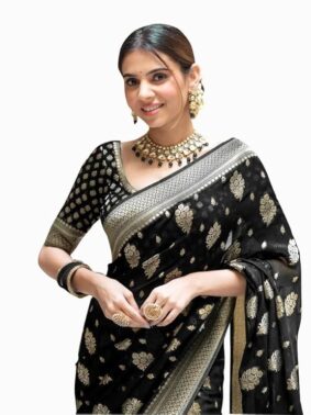 Zyra Women’s Red Kanjivaram Soft Silk Saree – Wedding Ethnic Collection