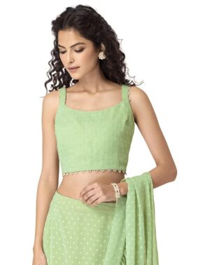LuxeAura Women’s Green Fit & Flare Dress – Cotton Standard Length Casual Wear