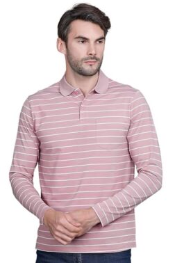 Velmora Men’s Pink Cotton Polo T-Shirt – Regular Fit Casual Wear with Pocket