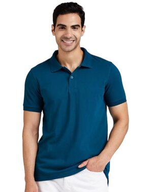 Velmora Men’s Teal Cotton Polo T-Shirt – Regular Fit Casual Wear