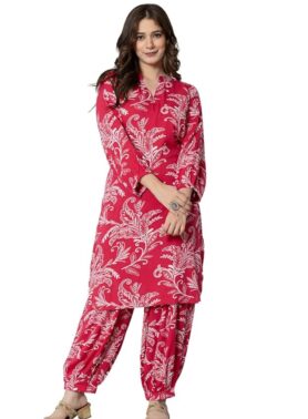 Women Cotton Suit With Palazzo Set