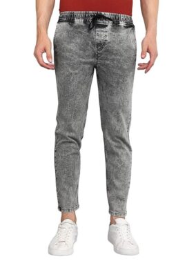 UrbanDrip Men’s Light Grey Regular Fit Jeans – Mid Rise Casual Denim