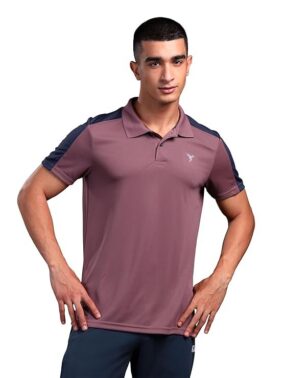 FlexWear Men’s Maroon Polo T-Shirt – Slim Fit Activewear Quick Dry Sports Wear