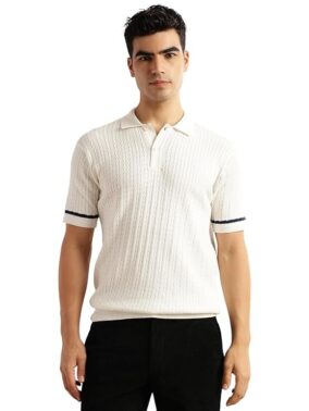 Velmora Men’s White Polo T-Shirt – Regular Fit Smart Casual