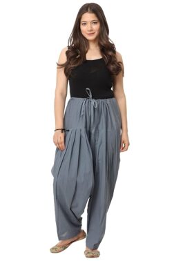 IndiBloom Women’s Beige Cotton Semi Patiala Salwar – Free Size Ethnic Wear