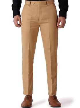 UrbanDrip Men’s Beige Slim Fit Casual Trousers – Everyday Smart Wear