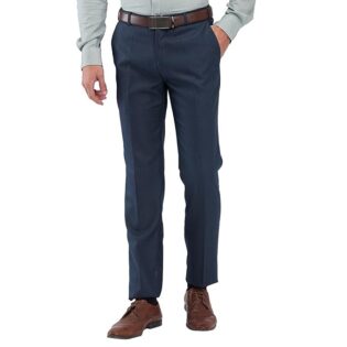 Velmora Men’s Blue Slim Fit Formal Trousers – Poly Viscose Blend Office Wear