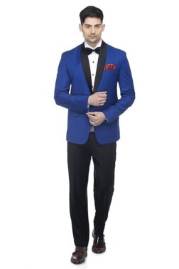 FAVOROSKI Men's Polyester and Viscose Tuxedo Blazers Royal Blue