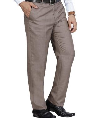 Velmora Men’s Black Regular Fit Formal Trousers – Wrinkle Free PolyViscose Office Wear