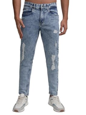 UrbanDrip Men’s Blue Tapered Fit Jeans – Casual Denim Wear