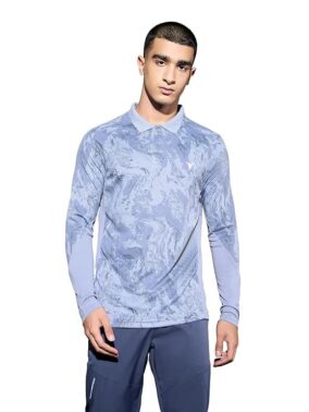 FlexWear Men’s Black Full Sleeve Polo T-Shirt – Slim Fit Activewear