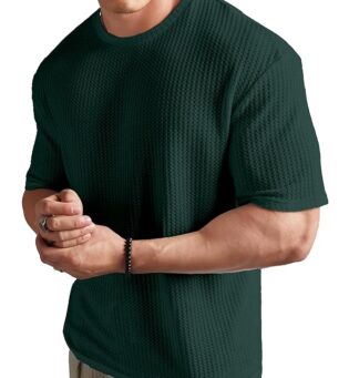 UrbanDrip Men’s Dark Green Oversized Dotted T-Shirt – Streetwear Fashion