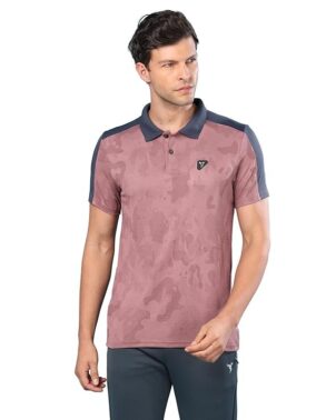 FlexWear Men’s Peach Polo T-Shirt – Slim Fit Sports & Activewear