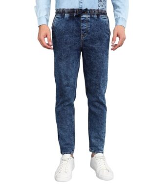 UrbanDrip Men’s Dark Blue Regular Fit Jeans – Mid Rise Classic Denim