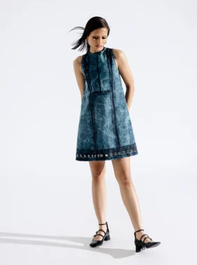 Blue Denim Mini Dress – Women’s Western Street Style