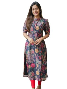 Chandrika Women’s Chanderi Printed Kurta – Festive Wear