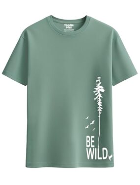 Toodlegram - 100% Pure Cotton Plus Size T Shirt for Men- Regular Fit - Half Sleeve Roundneck Stylish Tshirt - Graphic Printed Be Wild (Size - 2XL to 10XL)