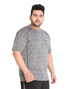 CHKOKKO Men's Polyester Regular Fit Solid Sports T-Shirt
