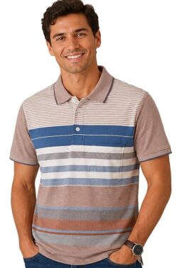 SANE ORIGINALS Polo T-Shirt for Men with Pocket || Striped Polo for Men
