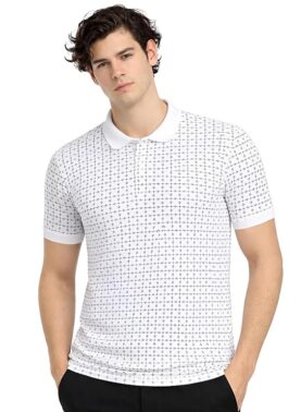 ADRO Cotton Polo T Shirt for Men | Regular Fit Printed Polo T-Shirt | Short Sleeve Polo Tshirt| Soft Fabric for Summer
