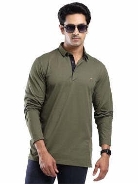 STELLERS Men's Full Sleeve Polo T-Shirt | Premium Cotton | streatchable | Enzyme bio Washed | Feather Touch Feel | Sustainable