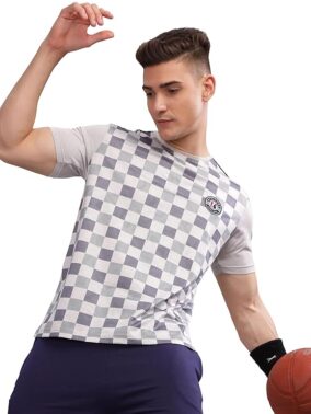 STELLERS Men's Round Neck Half Sleeve Active Wear Sports T-Shirt| Feather Touch Feel |Regular Fit| Odour Resistant| Anti-Static| Wrinkle Free | Quick Dry | Stretchable | Lightweight | Sweat-Proof